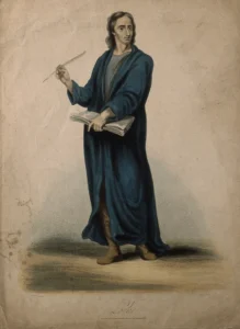 John Locke. Coloured stipple engraving